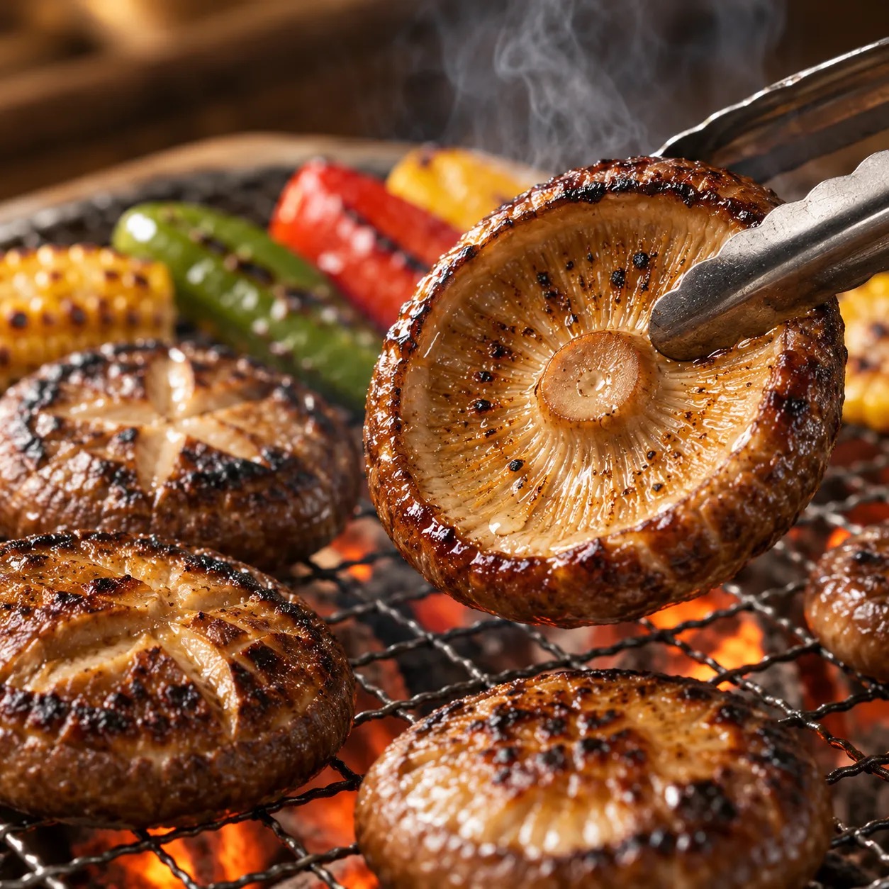 旭日ファームのしいたけを使ったBBQ