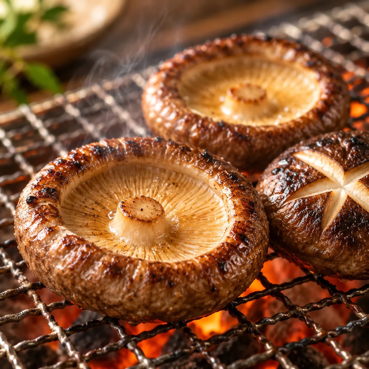 旭日ファームのしいたけを使った焼きしいたけ